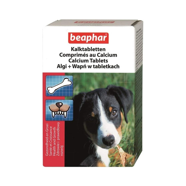 Beaphar Dog Calcium Tablets contain high-quality minerals, completed with energy-supplying dextrose, healthy vegetable substances, and vitamin-supplying algae.