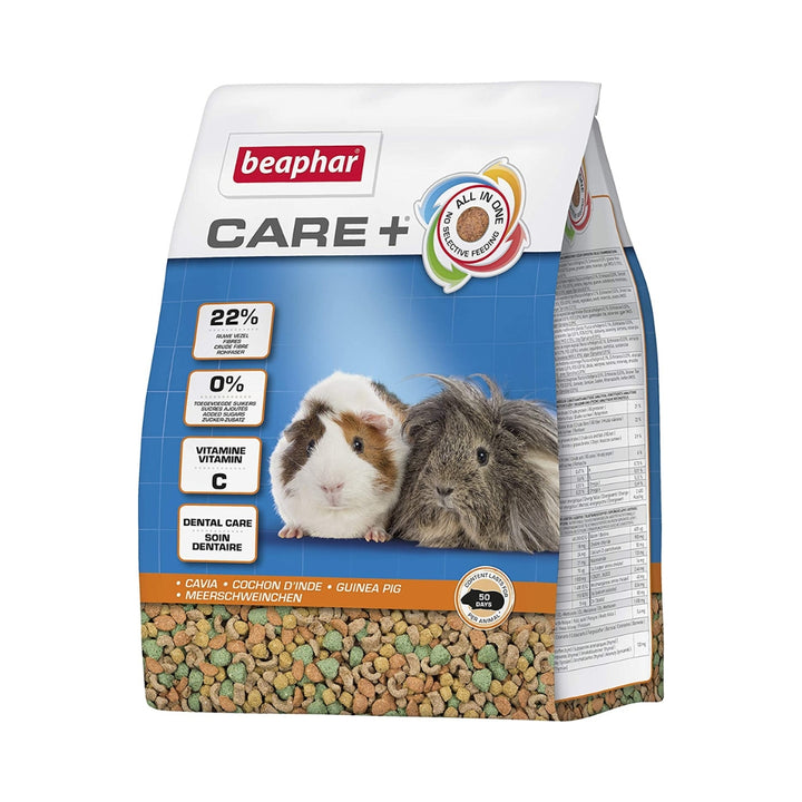 Beaphar Care+ Guinea Pig Food is a highly palatable and well-balanced super-premium Pig feed developed in collaboration with veterinary surgeons.