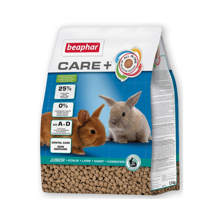 Beaphar Care+ pellets are created through an "extrusion" (heating) process to facilitate the digestion of proteins for young rabbits. 