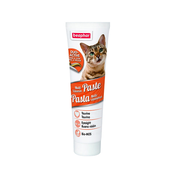 Beaphar Cat Multi-Vitamin Two pastes combined in one tube: a Multi-Vitamin paste and a Condition paste which, together, help promote healthy intestinal flora.