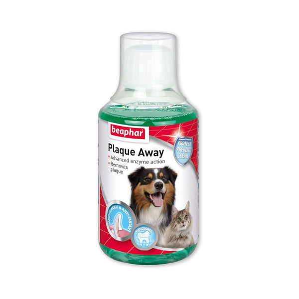 Beaphar Dogs and Cats Mouth Wash is an effective way to combat bad breath; Plaque build-up can lead to tooth and gum decay, resulting in bad breath. 