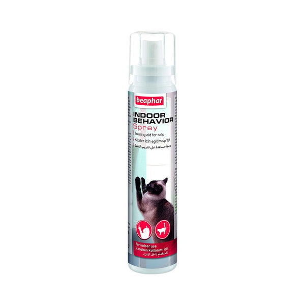 Behavior spray helps train the cat when it is still growing up and will repel the cat from the areas on which you spray the product.