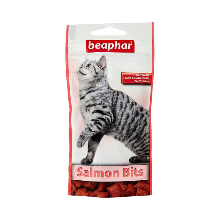 Beaphar Salmon Bits are healthy, Salmon-flavored hairball paste, which will help to ensure the smooth, natural passage of ingested hair through the intestines.
