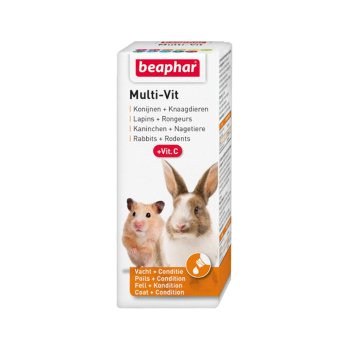Beaphar Multivitamin Liquid for Small Animals - a powerful blend of 12 essential vitamins that promote optimal health and healthy skin and coat-Box.