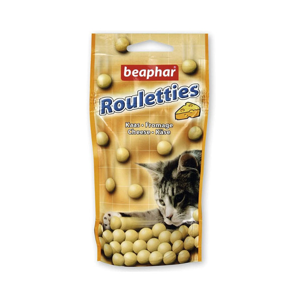 Beaphar Rouletties Cheese Cat Treats are tasty, fun treats for a cat to enjoy. Delicious Cheese Flavour. The round shape will wake up your cat’s instinct to play.