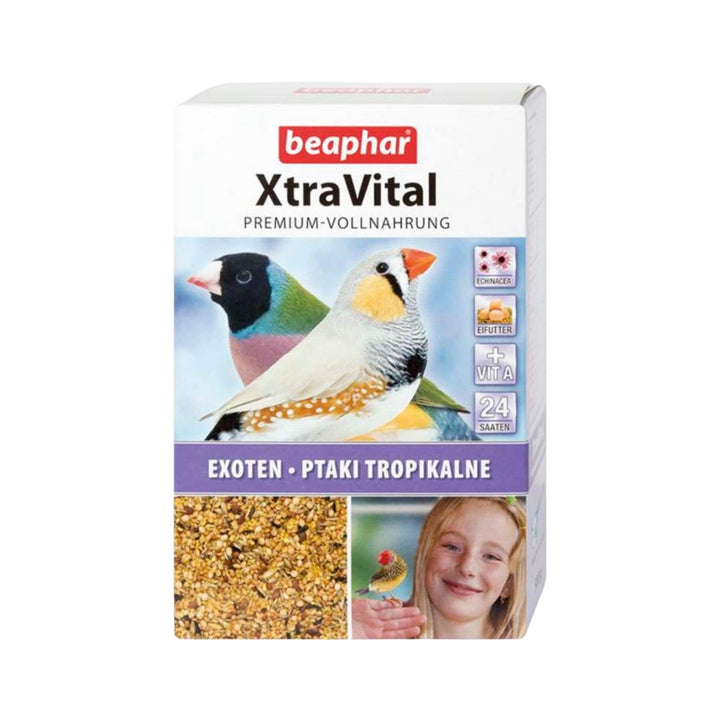 Beaphar XtraVital Tropical Bird Feed is an extremely palatable, well-balanced, super-premium bird feed, developed in cooperation with nutrition experts, vets, and bird experts.