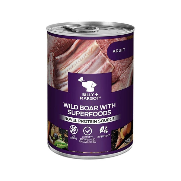 Billy &amp; Margot Adult Boar with Superfoods Wet Dog Food - Front Cann 