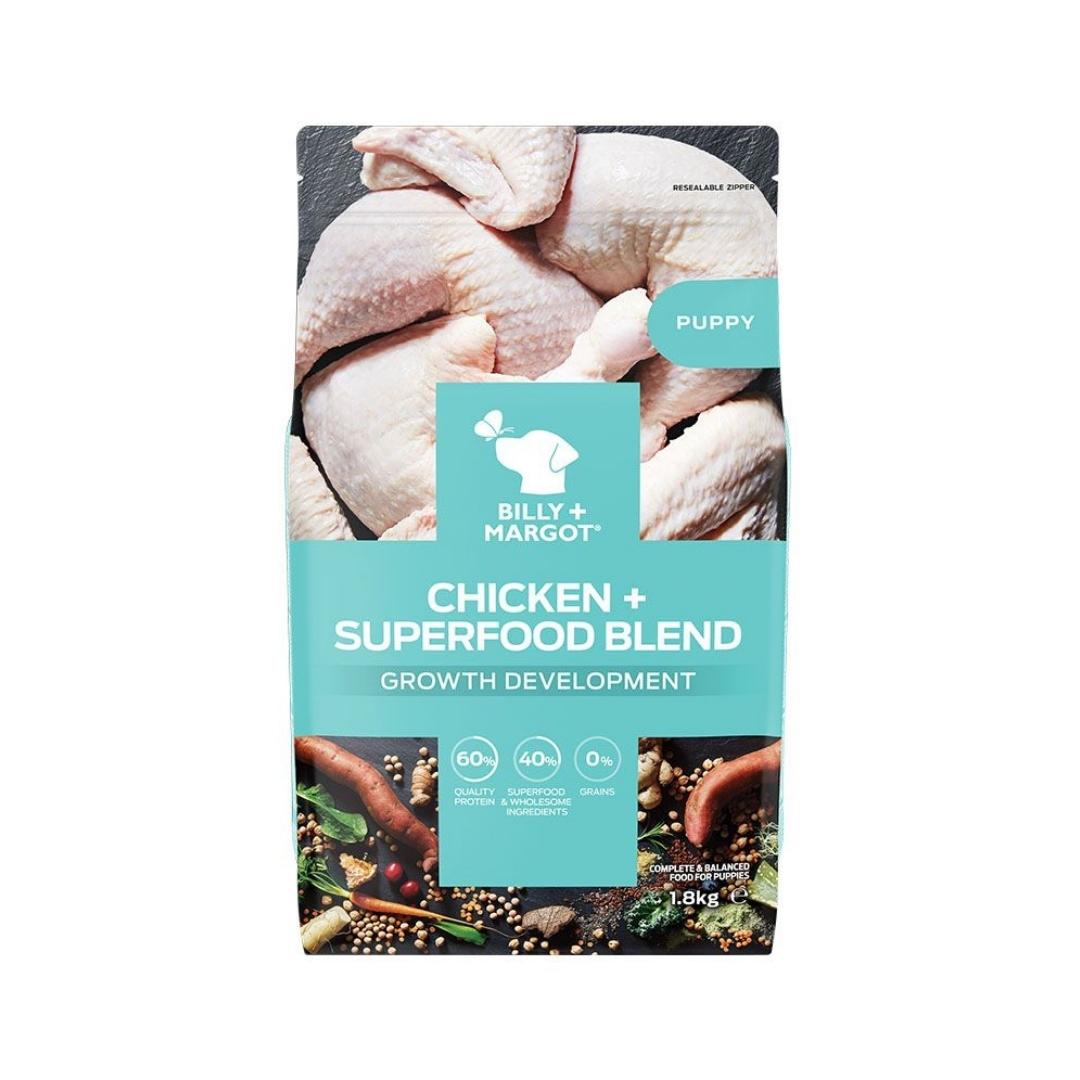 Billy & Margot Puppy Chicken + Superfood Blend Puppy Dry Food - Front 2KG