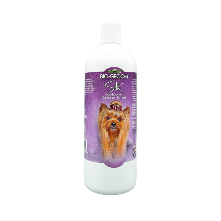 Bio-Groom Cream Rinse Conditioner Returns moisture to the skin and coat for Dogs. Builds strength and body to the coat, Controls fly-away hair, and Removes tangles.