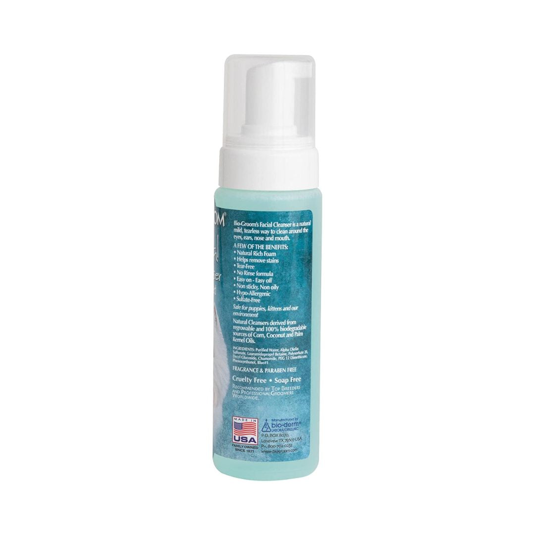 Bio-Groom Facial Foam Cleanser is a natural, mild, and tearless way to clean your Dog eyes, ears, nose, and mouth.2