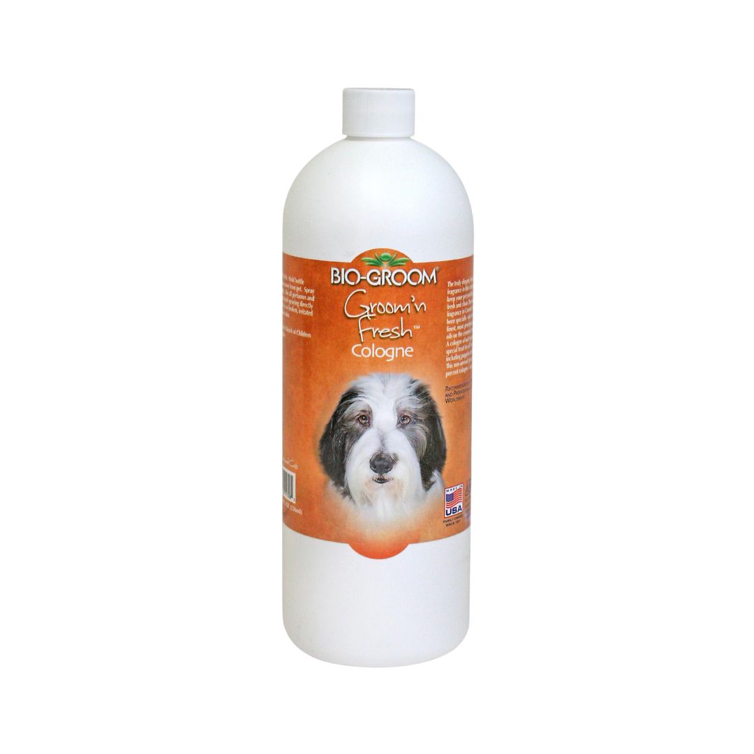 Groom ‘n Fresh Cologne is a dog cologne spray that helps keep your pet smell delightfully fresh and clean, even between baths. 32oz