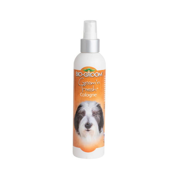 Groom ‘n Fresh Cologne is a dog cologne spray that helps keep your pet smell delightfully fresh and clean, even between baths. 8oz front
