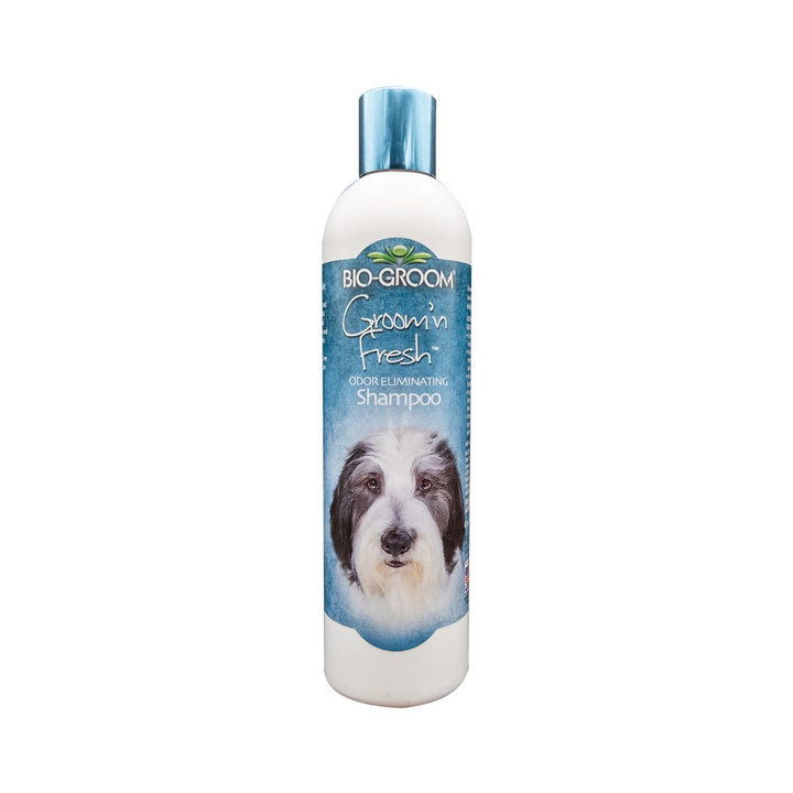 Bio-Groom Groom ‘n Fresh Dog Shampoo is an odor-eliminating, sulfate-free dog shampoo that was developed to eliminate pet odor and keep pets smelling delightfully fresh and clean.