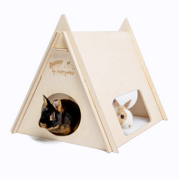 Bunny Nature Campsite Birch Wood Hideout for Small Animals – Packaging Front