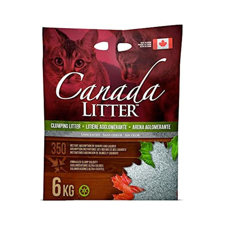 Canada Litter Unscented Cat Litter Made from pure sodium bentonite. instant-clumping capabilities and unrivaled absorption 6kg.