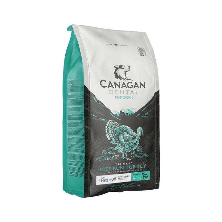Elevate your dog's dental care routine with Canagan Free Run Turkey Dental Dog Dry Food – where proven effectiveness meets mouthwatering flavor, ensuring your canine companion enjoys optimal dental health at every life stage.