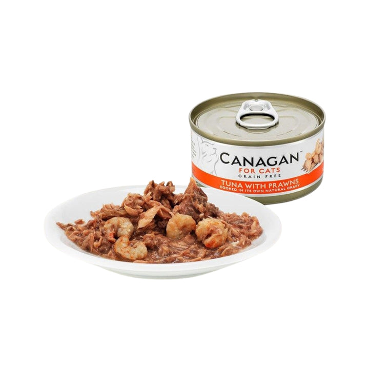 Canagan Tuna with Prawns Cat Wet Food is an exceptional grain-free cat food formulated by our experts to deliver nutrition close to their ancestral diet 2.