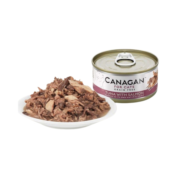 Canagan Tuna with Salmon Cat Wet Food is an exceptional grain-free cat food formulated by our experts to deliver nutrition close to their ancestral diet 2.