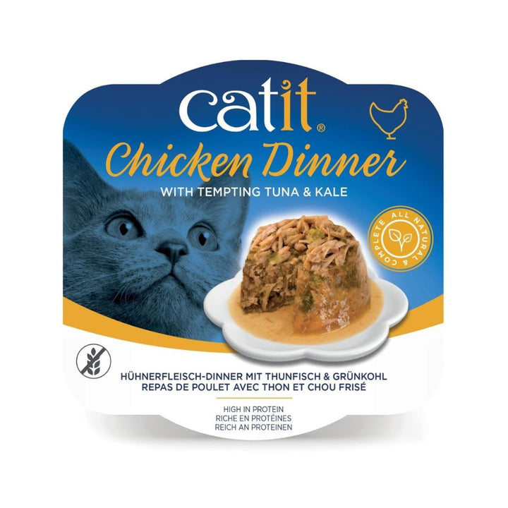 Catit Chicken Dinner, Tuna & Kale Cat Wet Food 6pcs/80g Petz.ae
