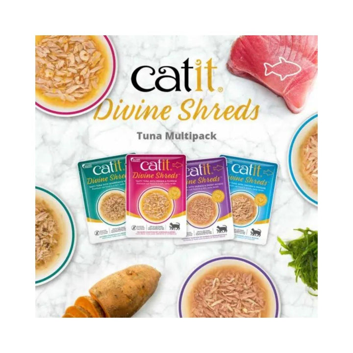Catit Divine Shreds Tuna adds flavor, texture, and moisture to your cat's meals while providing essential nutrients and hydration AD. 