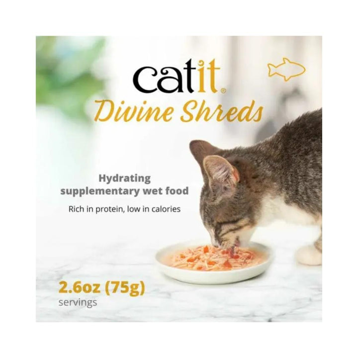Catit Divine Shreds Tuna with Seabream & Wakame 75g 18pcs/box Petz.ae Dubai Pet Store 1