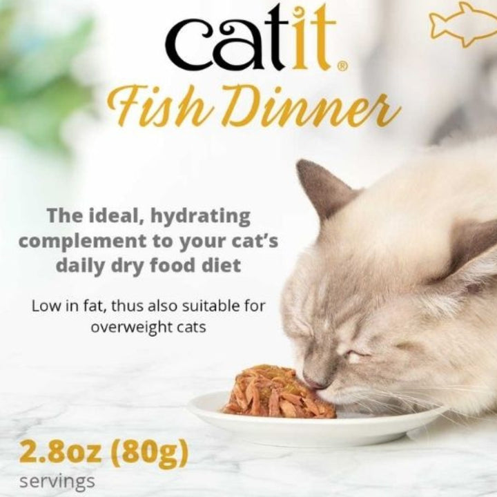 Catit Fish Dinner Crab Flavour & Pumpkin Cat Wet Food is a dual-layered wet food served with fresh ingredients and luscious gravy 4. 