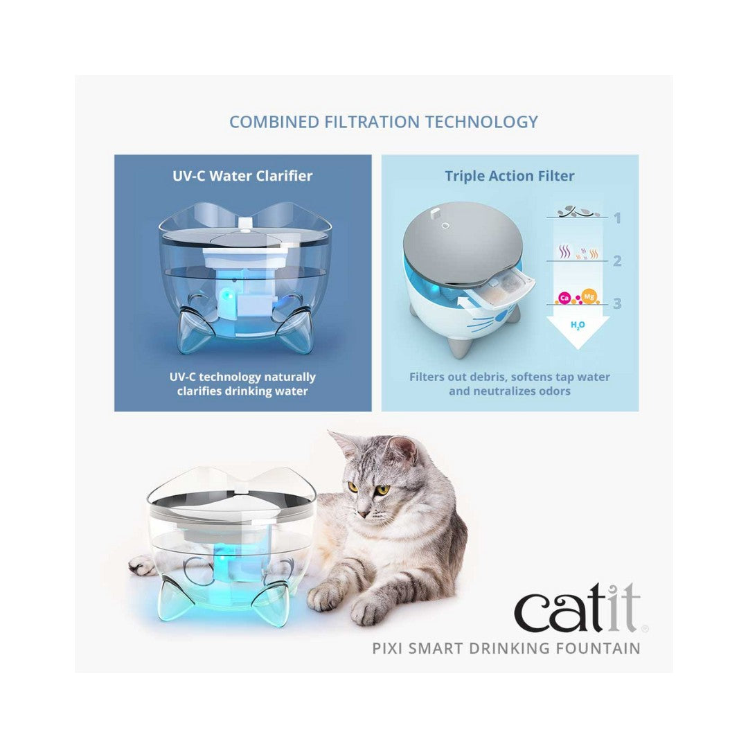 Catit PIXI Smart Stainless Steel Cat Drinking Fountain, 2 L - product view 2
