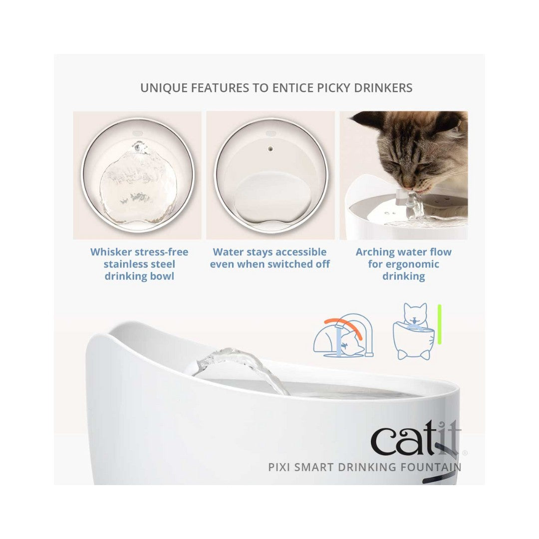 Catit PIXI Smart Stainless Steel Cat Drinking Fountain, 2 L - product view 4