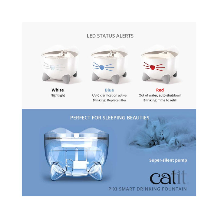 Catit Pixi Smart Fountain With Stainless Steel Top, Cats need access to clean water to stay healthy, as proper hydration can help prevent urinary tract diseases.