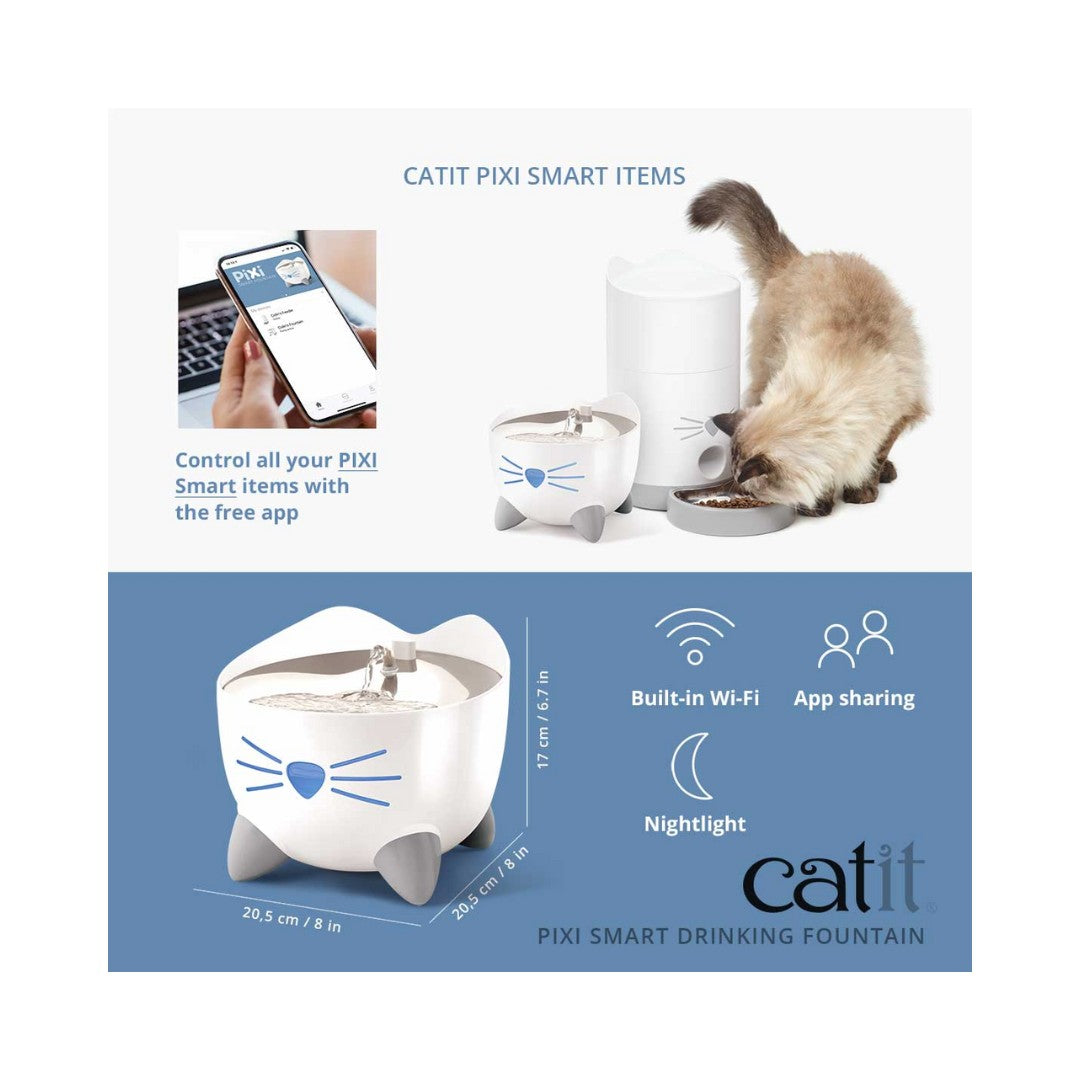 Catit PIXI Smart Stainless Steel Cat Drinking Fountain, 2 L - product view 6