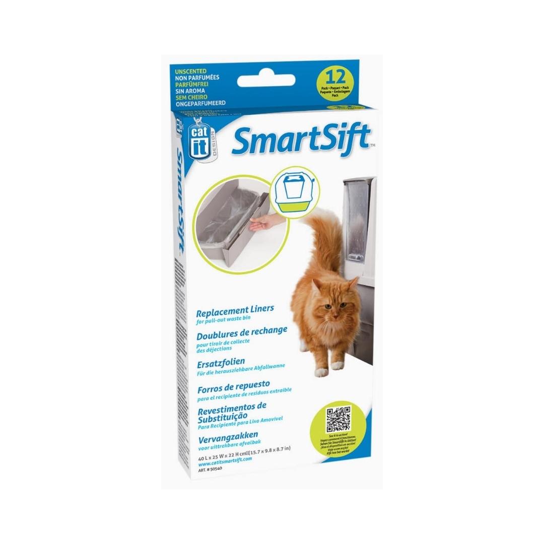 Catit SmartSift Pull-Out Waste Bin Cat Litter Box Liners, 12-pack - front view