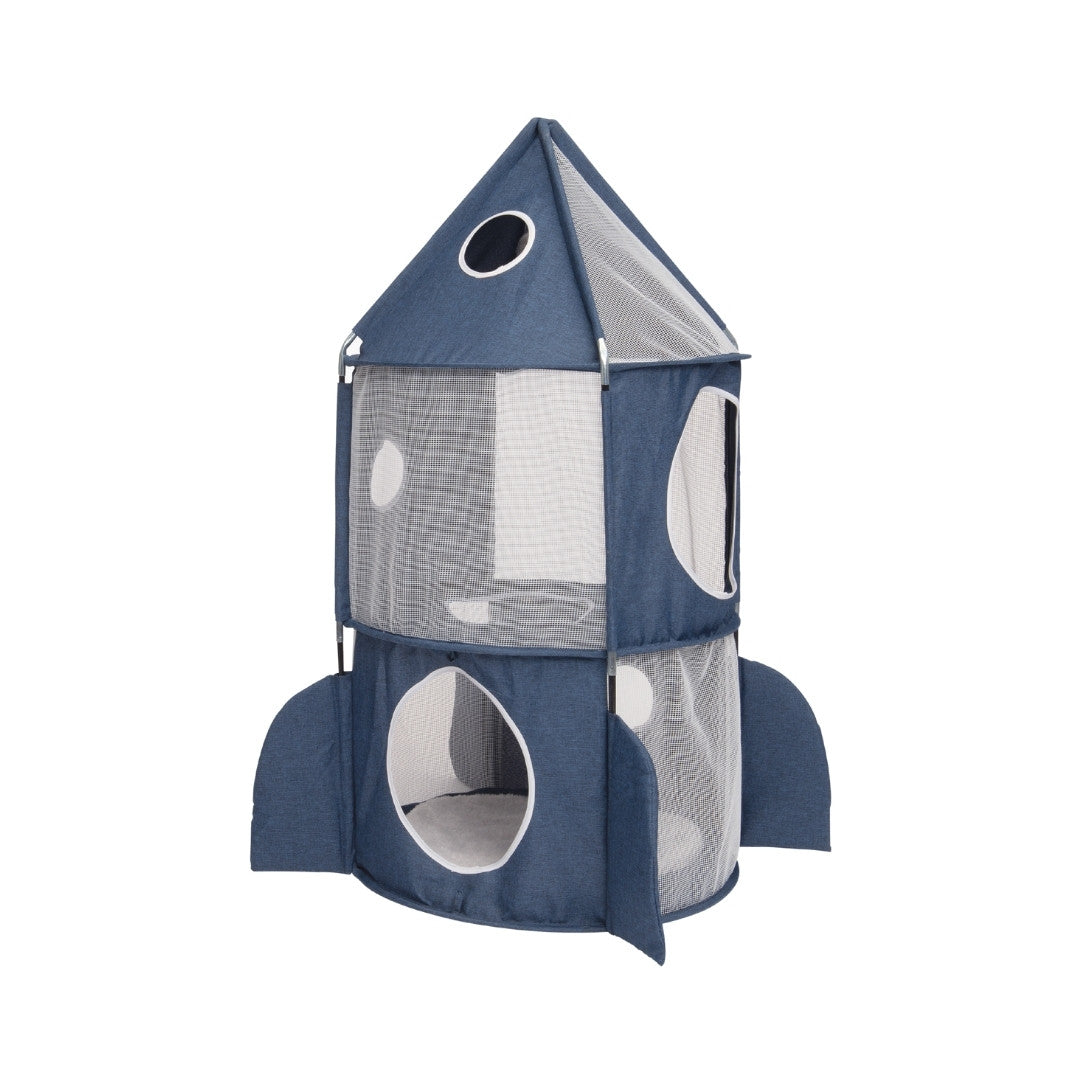 Catit Vesper Cat Tower Rocket Blue, 50 × 50 × 90 cm - front view