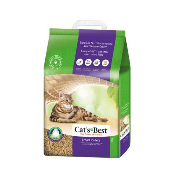 Cat's Best Smart Pellet The efficient, clumping organic cat litter is ideal for long-haired cats – 100% natural organic fibers. These advantages are convincing.