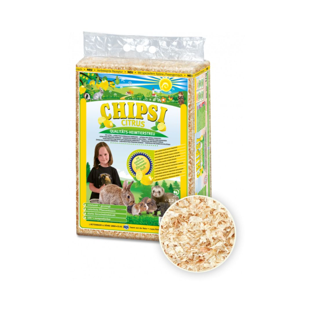 Chipsi Citrus Scent Small Animal Litter - Front Bag
