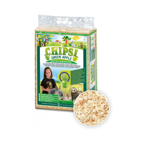 Chipsi Plus Green Apple Small Pet Litter - Fresh Green Apple Scent for Small Pet Hygiene.