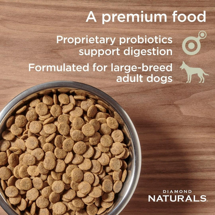 Diamond Naturals Large Beed Adult Dog Lamb & Rice Formula Pasture-raised lamb protein is an excellent source of high-quality protein benefits.