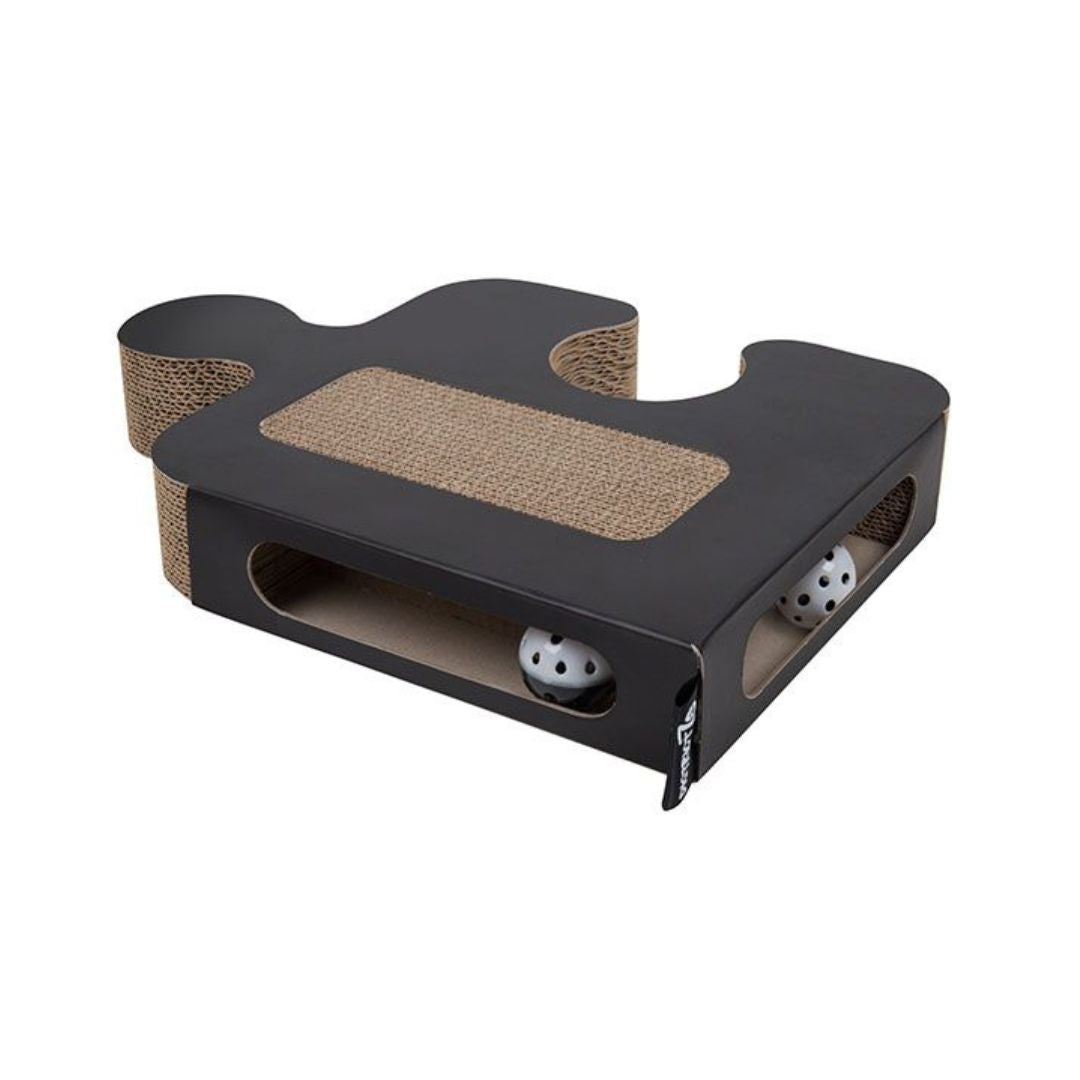 District 70 Puzzle Cardboard Cat Scratch Toy - Interactive Entertainment for Cats in Dubai - Black