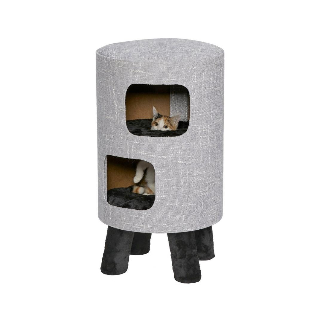MidWest Feline Nuvo Cosmo Modern, Multi-Tier Cat Lounge with Cushioned Platform, Cozy Retreat with Faux Fur Pillow, and Flared Legs to Provide Elevation 3.