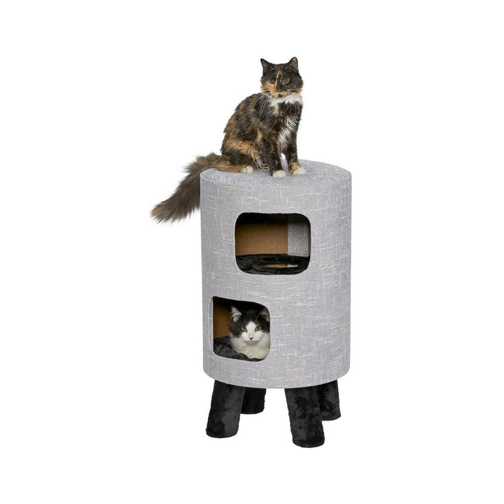 MidWest Feline Nuvo Cosmo Modern, Multi-Tier Cat Lounge with Cushioned Platform, Cozy Retreat with Faux Fur Pillow, and Flared Legs to Provide Elevation.