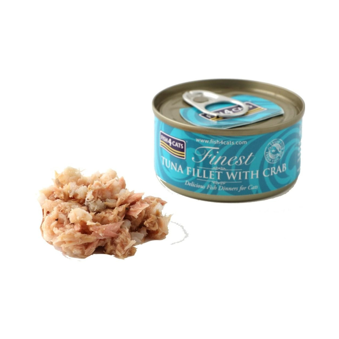 Fish4Cats Tuna Fillet with Crab Cat Wet Food - Food and Tin