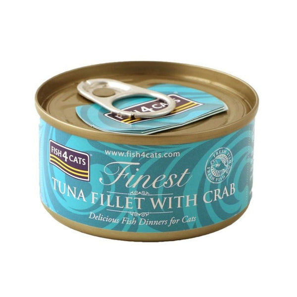Fish4Cats Tuna Fillet with Crab Cat Wet Food - Front Tin