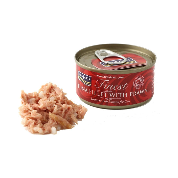 Fish4Cats Tuna Fillet with Prawn Cat Wet Food - Tine with Food