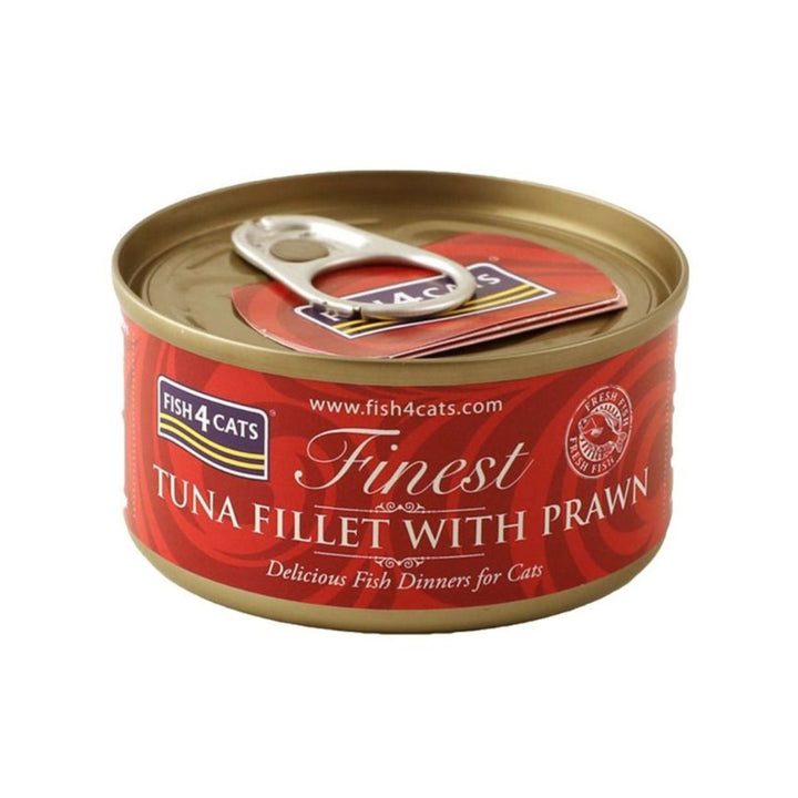Fish4Cats Tuna Fillet with Prawn Cat Wet Food - Front Tin