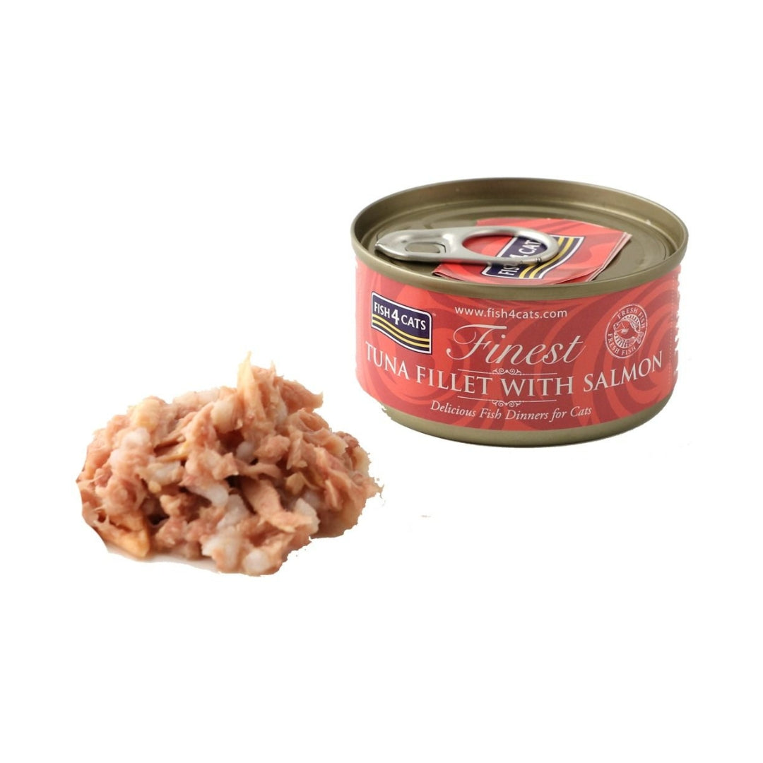 Fish4Cats Tuna Fillet with Salmon Cat Wet Food - Tin with Food