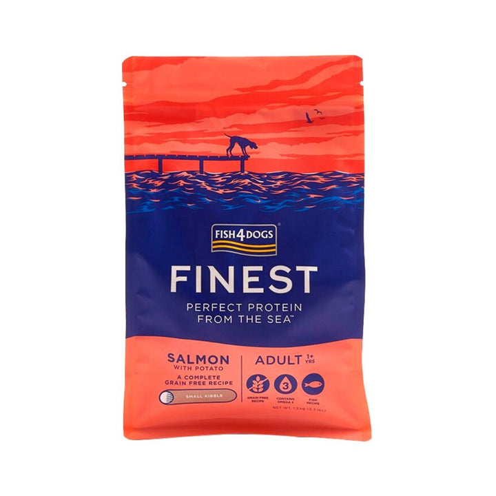 Fish4Dogs Salmon Adult Small Kibble Dog Dry Food with high levels of marine-sourced Omega 3 in our Salmon makes this an ideal product for coat and skin health and joint mobility.