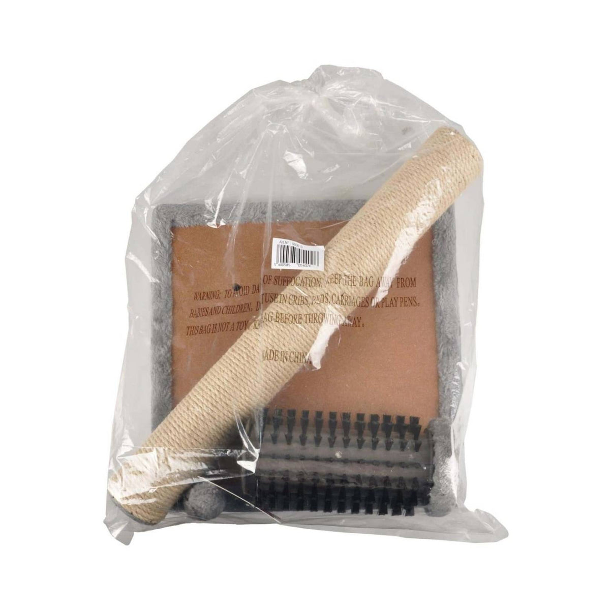 Flamingo Cat Scratching Tree with Brush - Stylish Grey Scratching Post for All Breeds in Dubai. Full View 