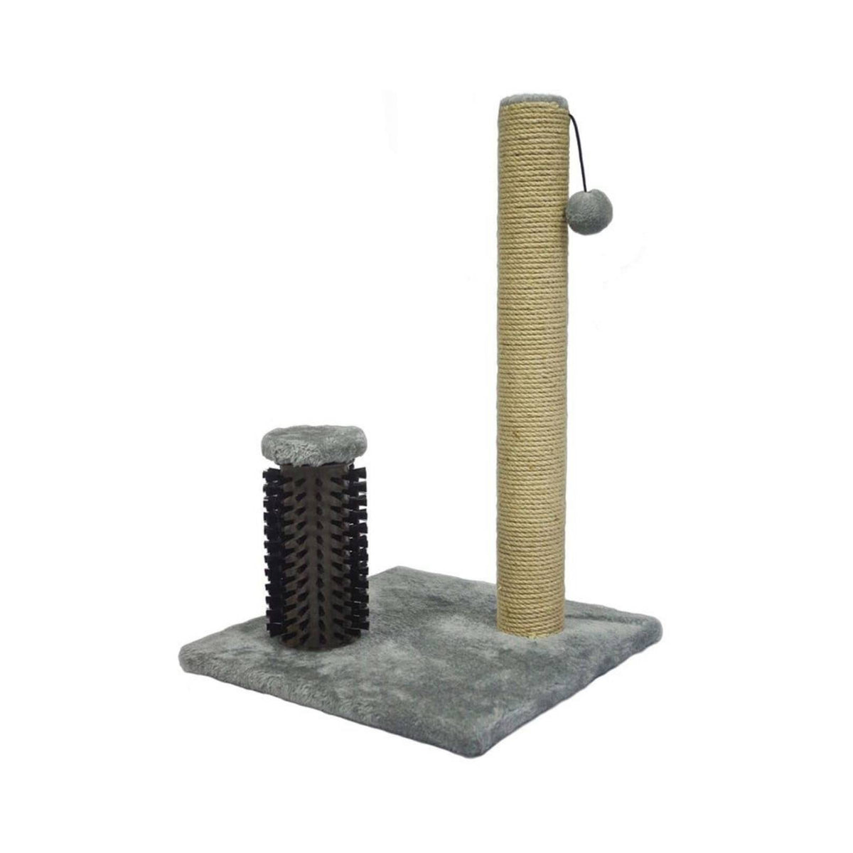 Flamingo Cat Scratching Tree with Brush - Stylish Grey Scratching Post for All Breeds in Dubai.