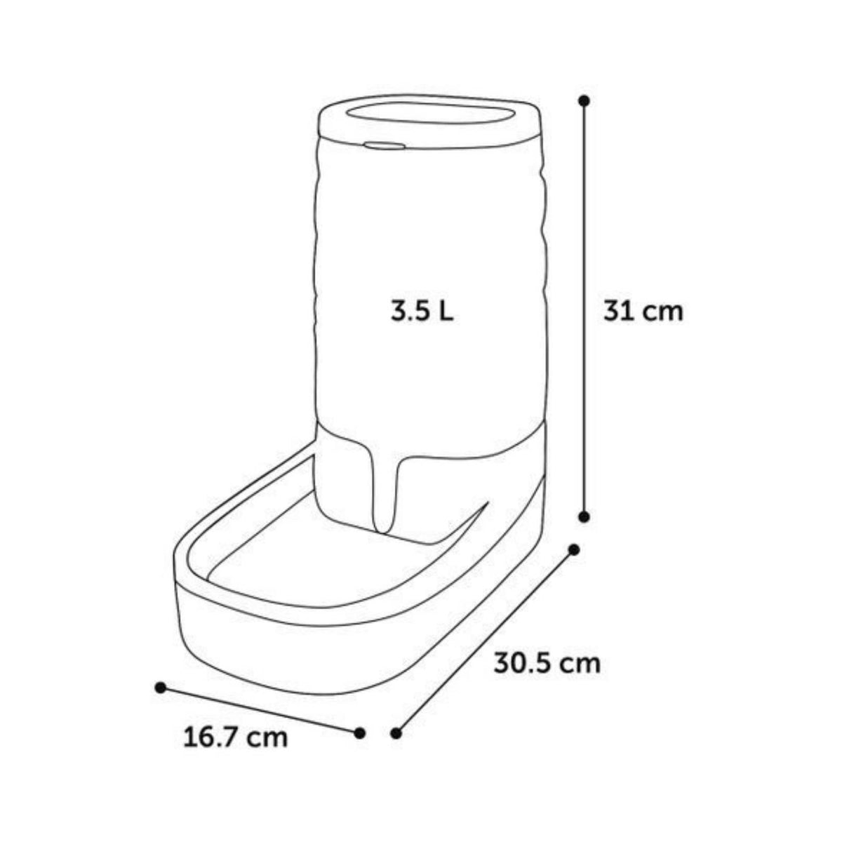 Flamingo Fred Automatic Water Dispenser For Pets - Durable plastic dispenser with automatic refill feature for continuous hydration. Size 