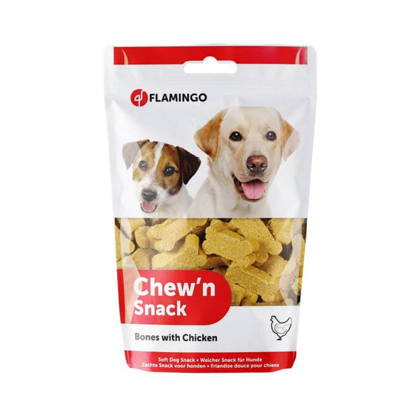 Flamingo Premium Dog Treats Soft Bone Chicken Snacks Can be given as a training reward or snack - Helps dogs with dental problems.