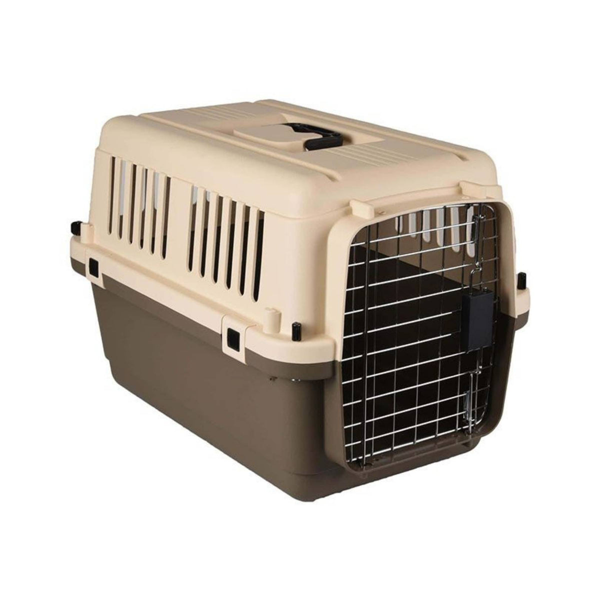 Flamingo Transport Nomad Taupe Carrier - IATA Certified, Durable Plastic Construction, Safety Locks. Available in Small and Medium Sizes. Suitable for Pets in Dubai. Large Size